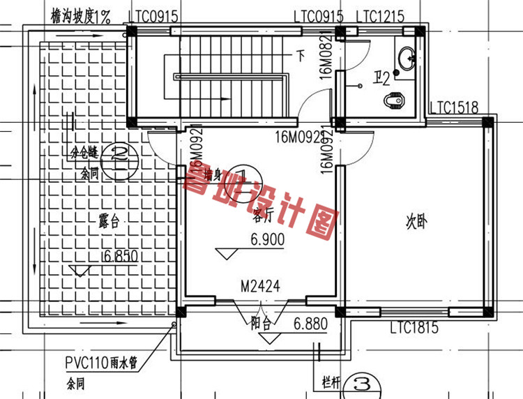 新农村三层别墅住宅设计三层户型图