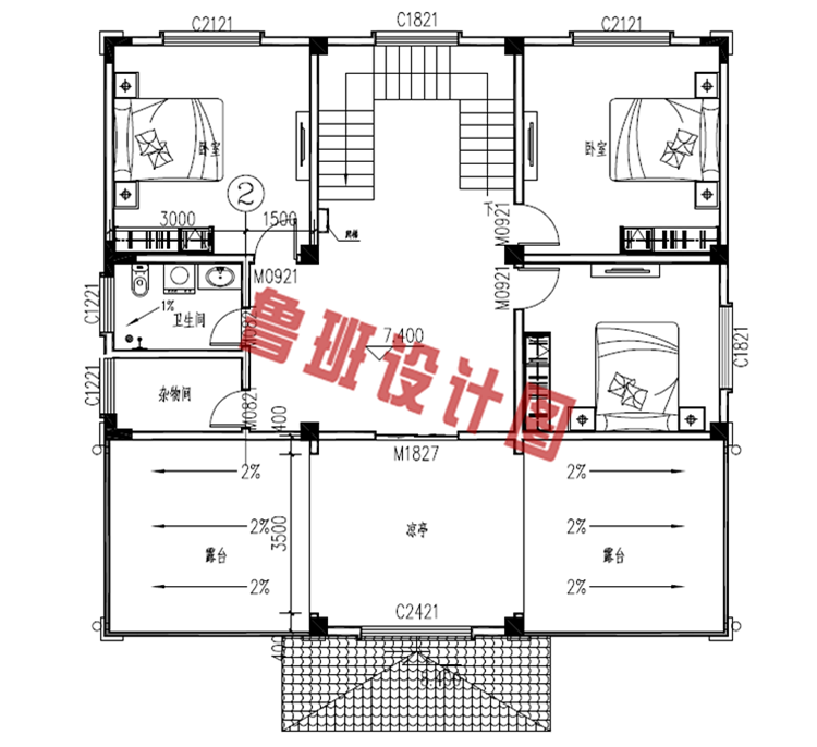 新农村复式两层半楼房设计图