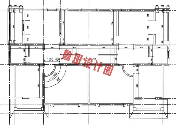 新农村地中海三层双拼别墅设计二层户型图