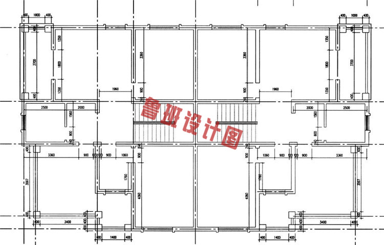 新农村地中海三层双拼别墅设计三层户型图