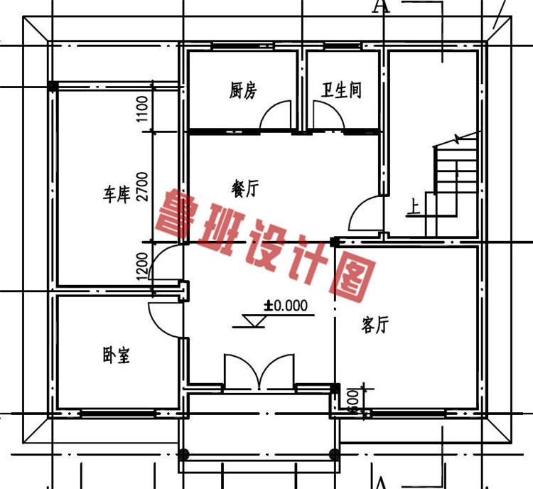 100平农村三层别墅房屋设计一层户型图