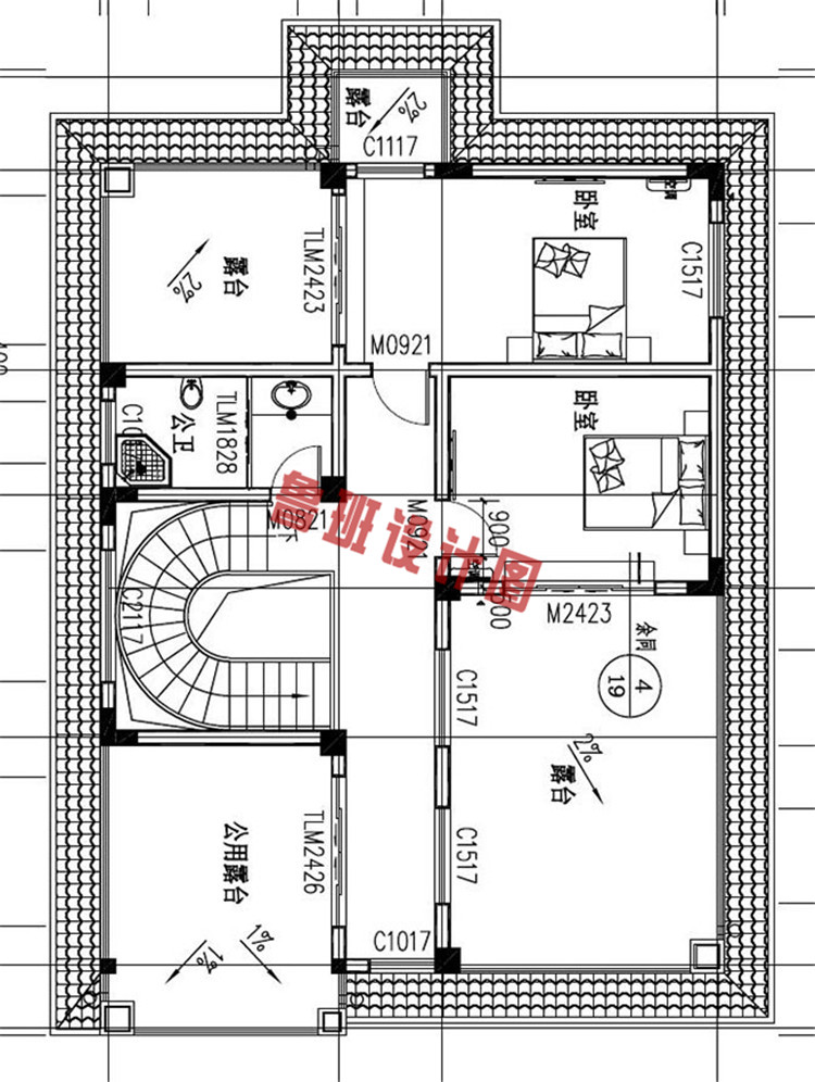 四层欧式别墅自建房设计四层户型图