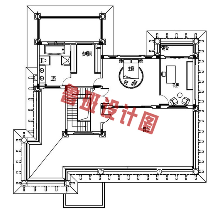 乡村高档欧式别墅设计三层户型图