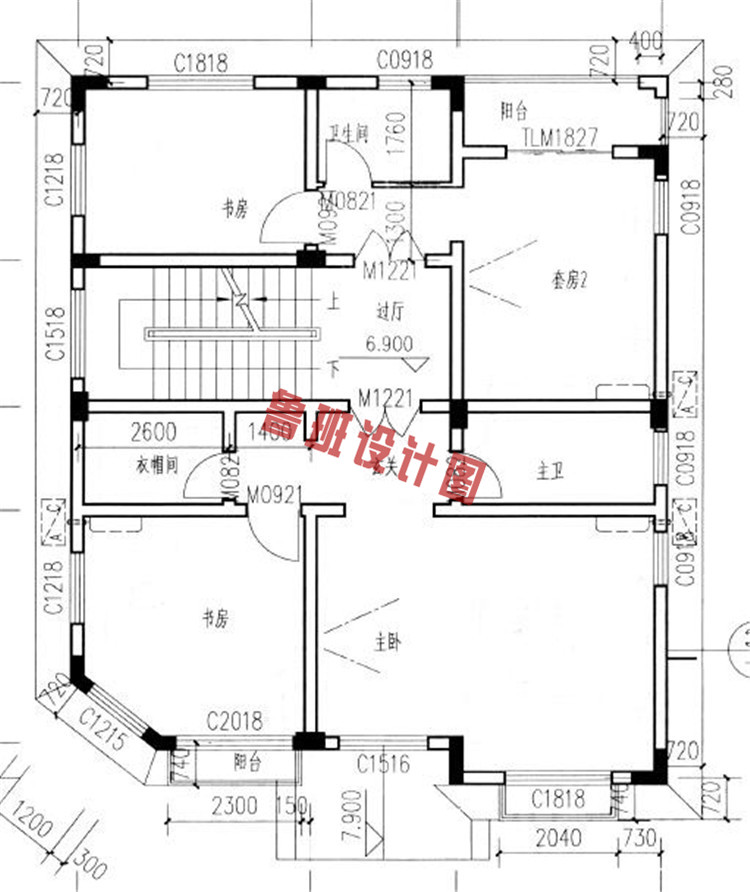 新农村四层别墅楼房设计三层户型图