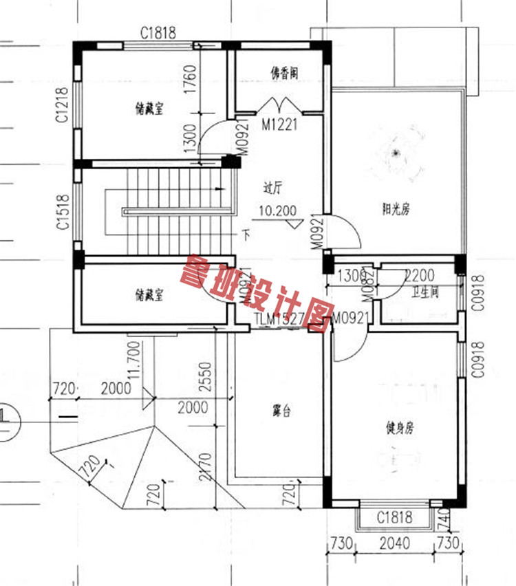 新农村四层别墅楼房设计四层户型图