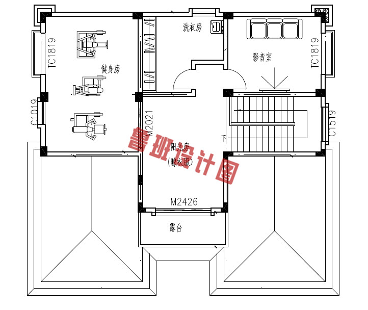 新农村四层复式小楼设计四层户型图