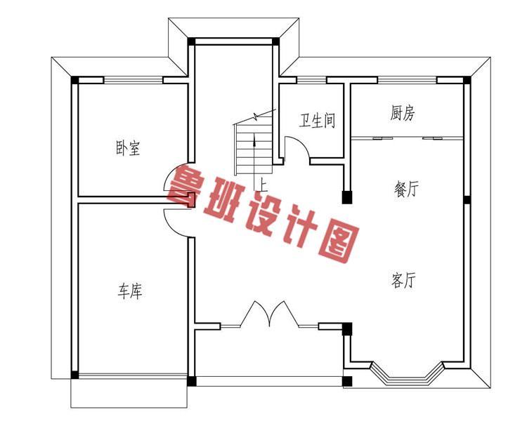 带车库的三层别墅设计一层户型图