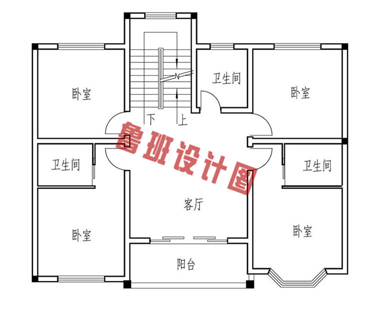 带车库的三层别墅设计二层户型图