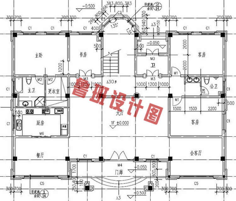 欧式四层别墅设计一层户型图