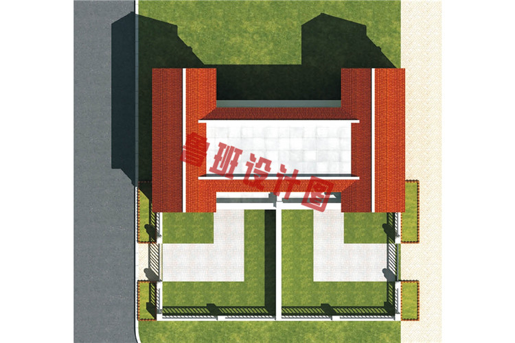 造价低的兄弟自建二层双拼别墅设计俯视图