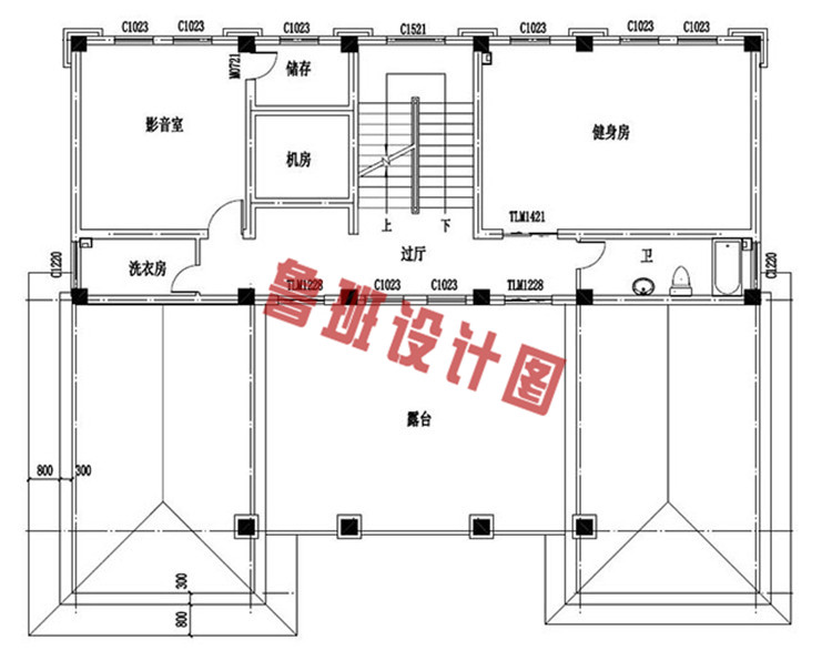 100万四层复式自建房屋设计四层户型图