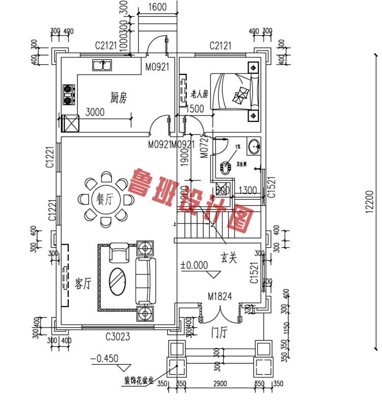 四层欧式别墅设计一层户型图