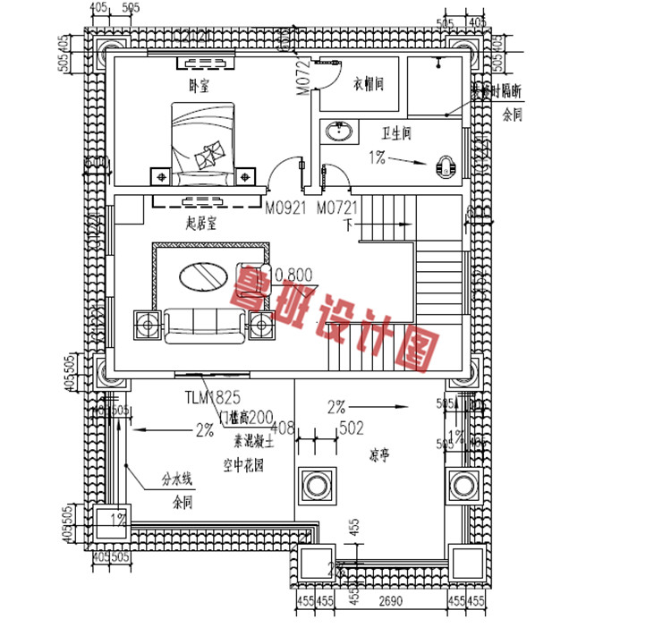 四层欧式别墅设计四层户型图