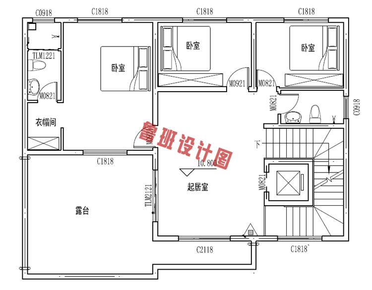 50万高端四层住宅设计四层户型图