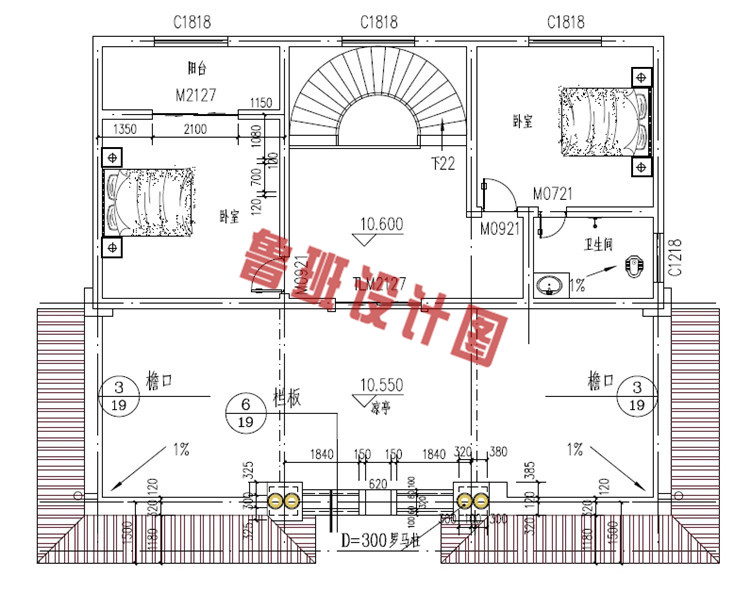 农村四层别墅自建房屋设计四层户型图