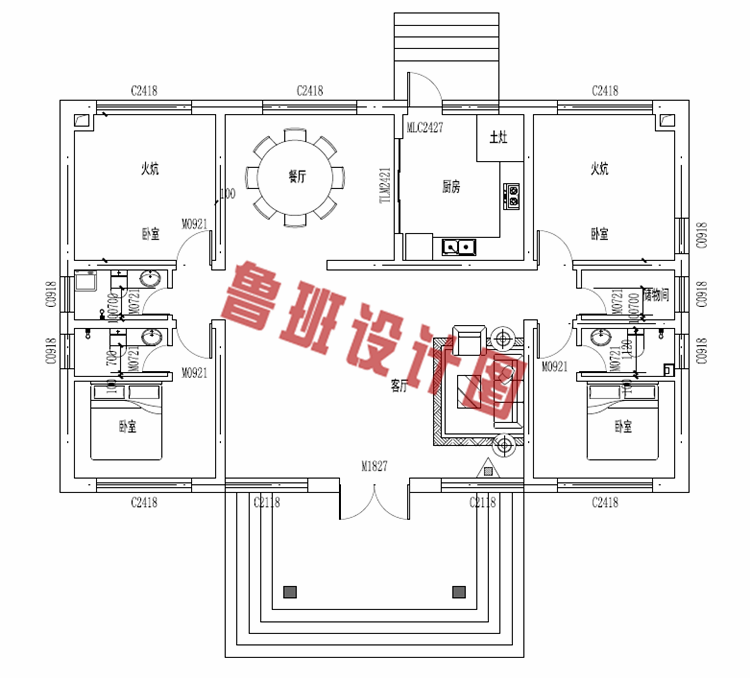 乡下建房一层户型图及效果图