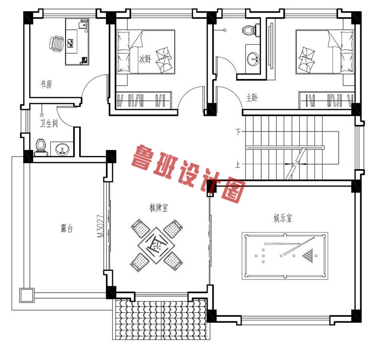 四层农村复式楼房设计三层户型图