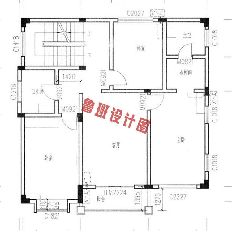 农村四层别墅设计三层户型图