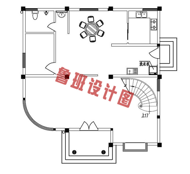 农村四层小楼设计一层户型图