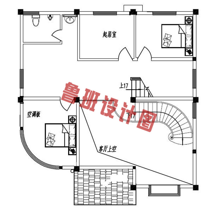 农村四层小楼设计二层户型图