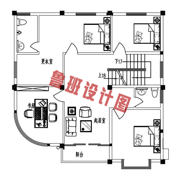 农村四层小楼设计三层户型图