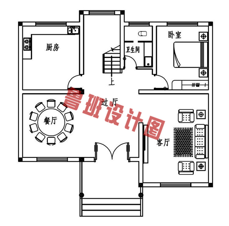 四层农村自建别墅设计一层户型图