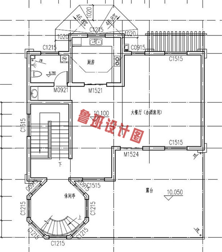 高档豪华四层半小楼设计四层户型图