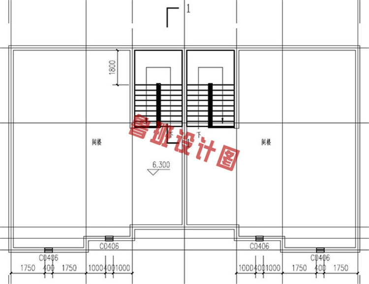 二层复式带阁楼双拼别墅设计阁楼户型图