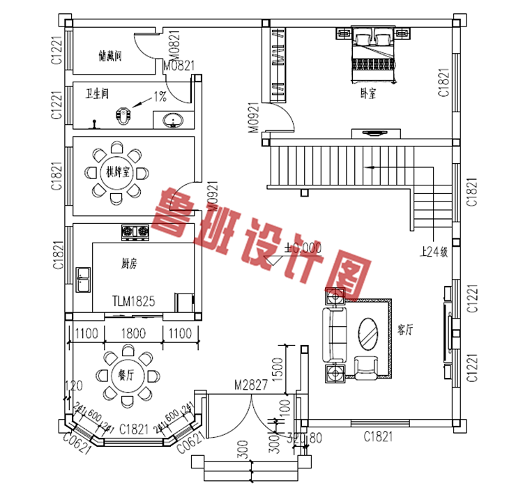 经济实用二层复式楼房设计图