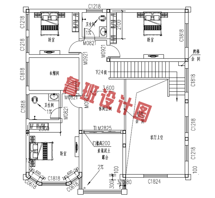 经济实用二层复式楼房设计图