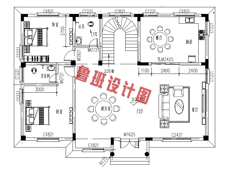 农村4间2层楼房设计图