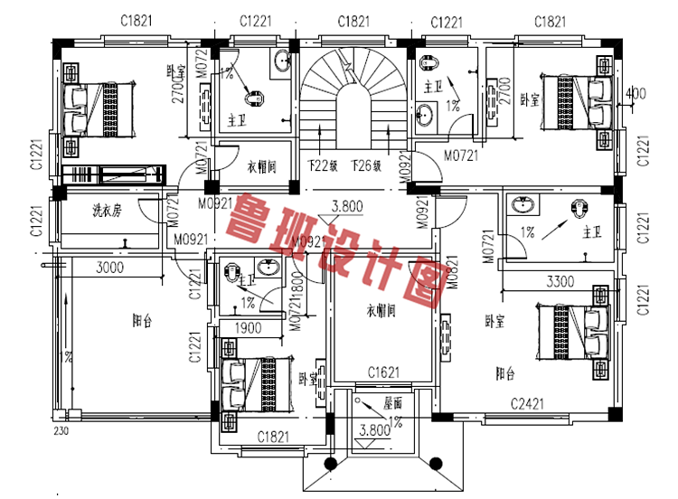 农村4间2层楼房设计图