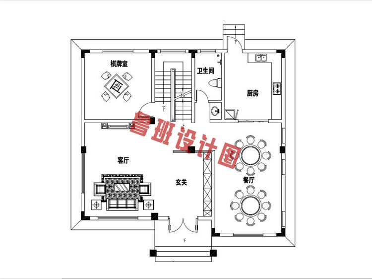 2019热销款新式三层小别墅设计一层户型图