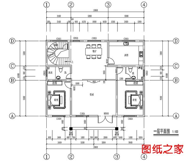 带堂屋神龛的农村二层小别墅设计，140㎡非常适合农村建造！