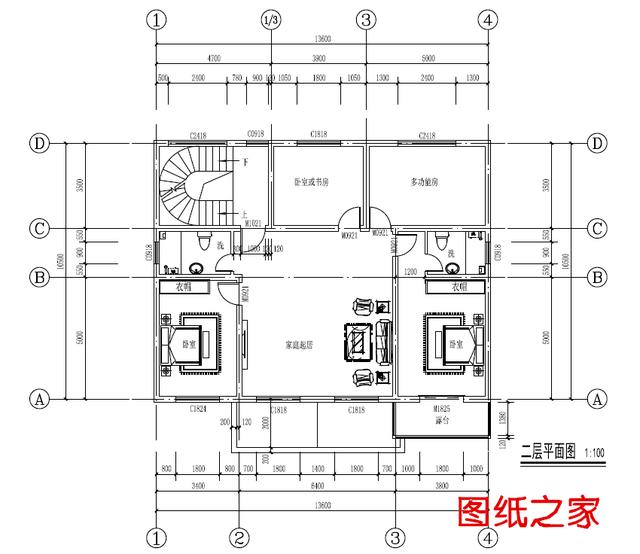 带堂屋神龛的农村二层小别墅设计，140㎡非常适合农村建造！