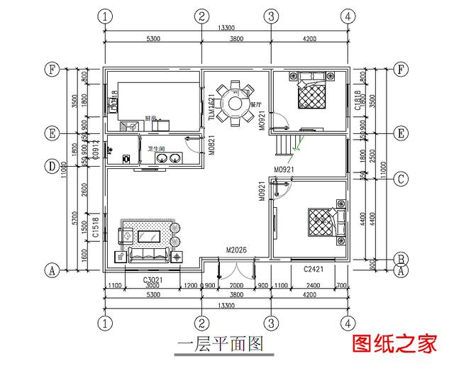 带堂屋神龛的农村二层小别墅设计，140㎡非常适合农村建造！