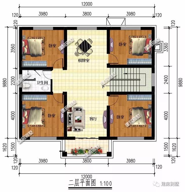 面宽12米的农村自建房，两栋造价都不高，漂亮很实用