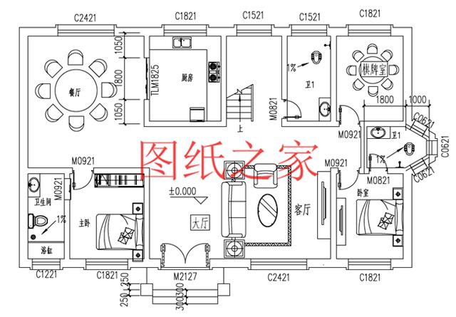 16X11米二层别墅设计，主体造价30万，全家人都能住下！