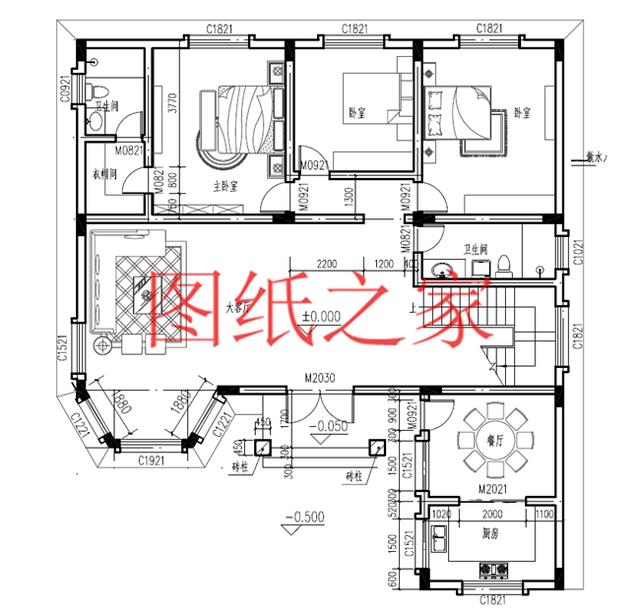 开间15米的三层别墅，美观大气、舒适实用，造价50万左右！
