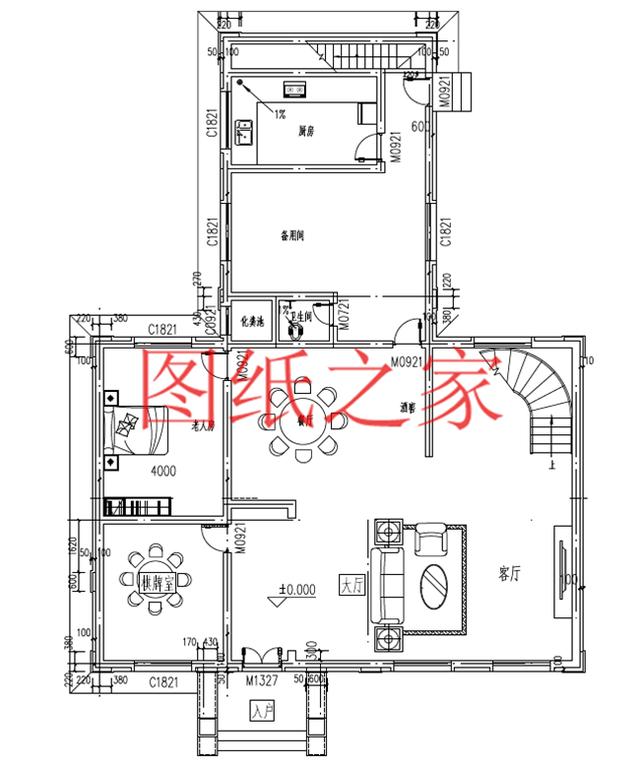 开间15米的三层别墅，美观大气、舒适实用，造价50万左右！