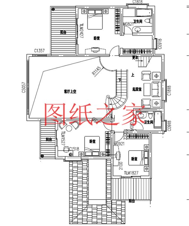 200平米的三层别墅，18X13米、13X18米两种户型，造价50万左右！