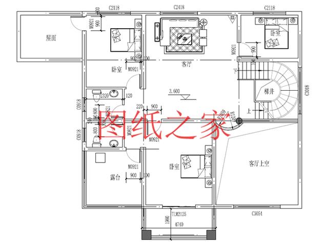 200平米的三层别墅，18X13米、13X18米两种户型，造价50万左右！