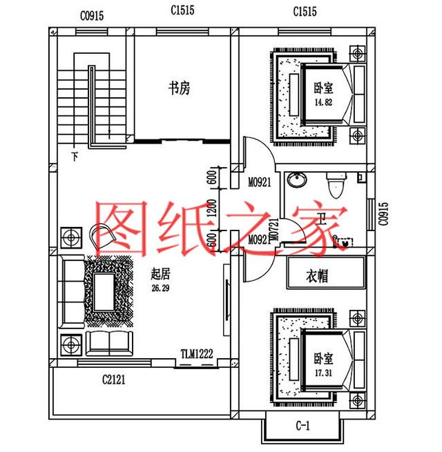 3套10X12米的二层别墅，户型方正实用，造价20万左右！