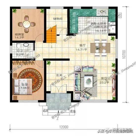 10套适合南北方农村的二层别墅，3套柴火房，4套堂屋，7款带露台