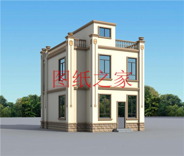 小户型的二层别墅，11X7米、7X11米两种尺寸，美观实用造价低！