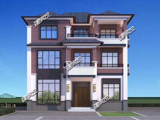 农村建房首选中式，12x13.5米三层漂亮中式别墅，秒杀洋别墅