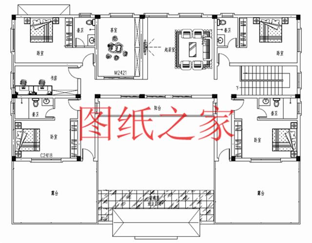 现代风格的四合院别墅设计方案，符合现代人的审美和居住需求！