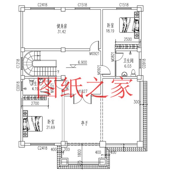 13X13米的三层别墅，卧室数分别是5、6、7，户型方正、简单实用！