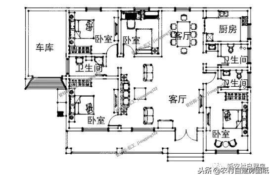 12款带车库的农村别墅图纸，一层12万起，二层16万起，三层30万起