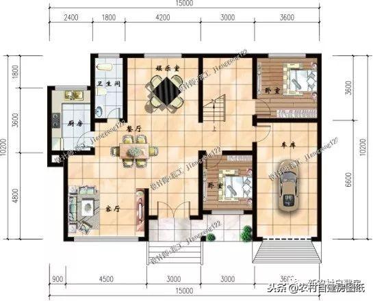 12款带车库的农村别墅图纸，一层12万起，二层16万起，三层30万起